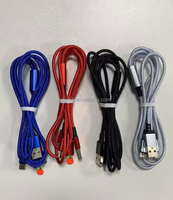 Cable de Carga de Datos USB 3 en 1 Universal de 100W, Trenzado de Nailon Negro y Rojo, Conductor de Cobre Puro para iPhone y Cámara, Shenzhen