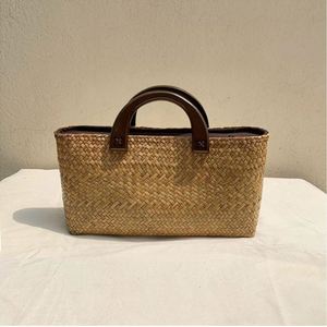 Sac d'été vintage pour femme, tissé à la main, en rotin, portable, avec fermeture éclair, sac de paille en gros pour les vacances à la plage - Product Image 4