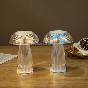 RGB Color <strong>Changing</strong> Warm White Color Led Night Light Mushroom Shape Large Diameter Transparent Acrylic <strong>Table</strong> Lamp for Home - Product Image 6