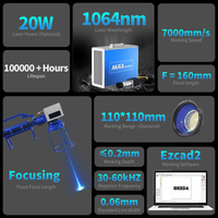 Nouvelle machine de marquage laser à fibre portative IDEEDA 20W/30W/50W, machine de gravure laser DXF pour plaques signalétiques et objets fixes