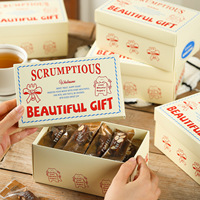 Boîte Cadeau Rétro Rectangulaire pour Biscuits, Flocons de Neige, Caramel, Pâtisseries Fourrées au Riz Glacé (Qualité Alimentaire)