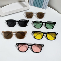 A20006 Nouvelles Lunettes de Soleil Tendance Unisexe Polarisées UV400 Monture Carrée Branches en Acétate TR90 Verres Multicolores