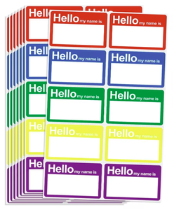 Étiquettes MF 5 couleurs, 57x89mm, emballage plat avec code-barres, étiquettes nominatives adhésives amovibles pour l'identification - Product Image 1