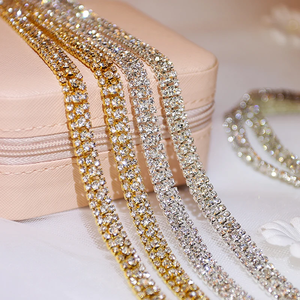 Rantai Kristal Rhinestone Panas untuk Dijahit, Hiasan Kristal Berkilau, Batu Jahit untuk Hiasan Pakaian - Product Image 1
