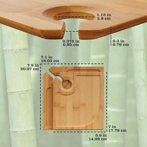 <span class=keywords><strong>Vassoio</strong></span> in legno di bambù naturale in legno con supporto di vetro vino per aperitivo <span class=keywords><strong>vassoio</strong></span> per cucina e feste - Product Image 6