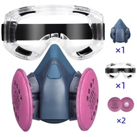 Masque 7502 avec 2097 cartouches en coton avec lunettes Respirateur demi-poussière pour la peinture et le soudage