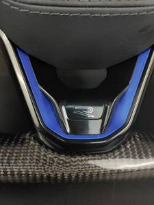 Fibre <span class=keywords><strong>de</strong></span> carbone véritable pour volant, palettes <span class=keywords><strong>de</strong></span> changement <span class=keywords><strong>de</strong></span> vitesse bleues, cuir perforé pour Volkswagen Golf 8 MK8 R GTI CC Passat - Product Image 3