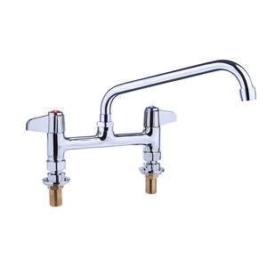 Grifo de Cocina de 10 Pulgadas con Caño Giratorio, Cuerpo de Latón, Doble Manija, Agua Fría y Caliente, Cromado, para Hoteles y Hogares - Product Image 1