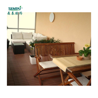 Baldosas WPC de 310*310*22 mm para Jardín Hágalo Usted Mismo de Fácil Instalación con Sistema de Clic Entrelazado, Loseta de Composite para Exterior de Madera y Plástico para Terrazas WT02SAC