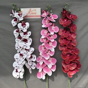 A-949 grande orchidée Cymbidium blanche au toucher réel <span class=keywords><strong>15</strong></span> têtes fleur artificielle en Latex avec longue tige fausse orchidée <span class=keywords><strong>de</strong></span> haute qualité - Product Image 2