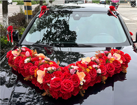 Décoration de voiture de mariage 2026 Big V, fleurs artificielles à ventouse, ensemble complet pour voiture de mariage, flotte de fleurs pour voiture