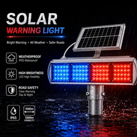 Lampu Strobo Surya Merah Biru Super Terang Perlindungan IP65 Visibilitas 360 Derajat Lampu Peringatan LED Berkedip Keselamatan Jalan Malam Hari