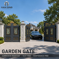 Portail de jardin en aluminium fabriqué en Chine, alliage 6063 traité thermiquement, revêtement poudré résistant aux UV, écologique, double battant, pour villa et maison
