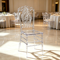Chaise en acrylique transparente empilable pour usage commercial et domestique, chaise en acrylique cristal pour banquet, décoration de réception d'hôtel