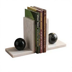 Paires de serre-livres décoratifs modernes en marbre pour salon, bureau, étagère, bibliothèque, table, accessoires de décoration intérieure - Product Image 6