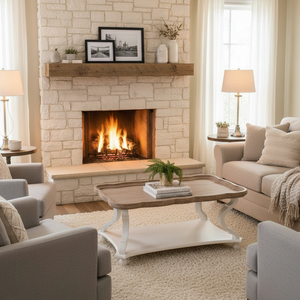 <span class=keywords><strong>Mesa</strong></span> de <span class=keywords><strong>Centro</strong></span> de Madera Moderna Rústica para Sala de Estar, Cuadrada, Sólida, Resistente, con Almacenamiento, Estante Abierto, Blanca y Marrón, Venta al por Mayor, OEM, ODM - Product Image 3