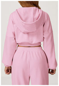 ชุดเสื้อผ้า50% มีฮู้ดผ้าฝ้าย<span class=keywords><strong>2</strong></span>ชิ้นสำหรับผู้หญิงชุดวอร์มชุดออกกำลังกายสำหรับยิมฟิตเนส - Product Image 3