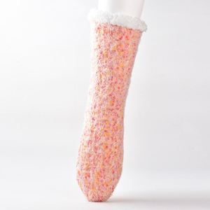 New Product breathable anti <span class=keywords><strong>slip</strong></span> customised pink girl women stocking boot soft cosy home knitter socks - Product Image 2