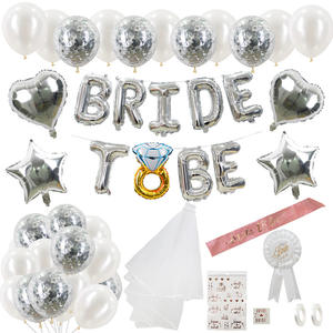 Enterrement de vie de jeune fille européenne et américaine, voile de mariage, ballon, costume de mariée, bandoulière, sangle d'étiquette - Product Image 3