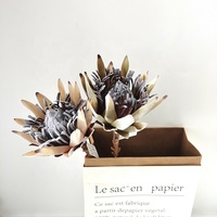 Nouvelle Arrivée Fleur Artificielle Géante en Tissu Floqué Effet Naturel Protea Cynaroides pour Mariage, Noël, Remise de Diplôme, Halloween