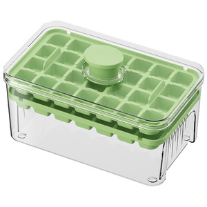 Moule à glaçons à 28 compartiments, type presse, avec couvercle, pour congélation domestique, forme rectangulaire, récipient de qualité alimentaire - Product Image 1