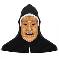 Masque d'Halloween en plastique, couvre-chef effrayant de sorcière, capuche, thème fantastique et science-fiction, accessoire de film et de télévision, réaliste, pour performance de vendeur de rue