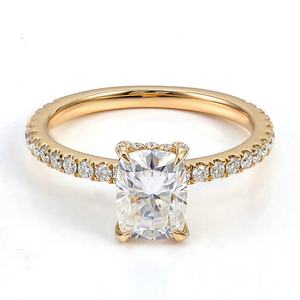 Bagues en or massif 18 carats avec diamants en moissanite, bijoux fins, design populaire pour femmes, ensemble de bijoux de mariage pour mariage - Product Image 3