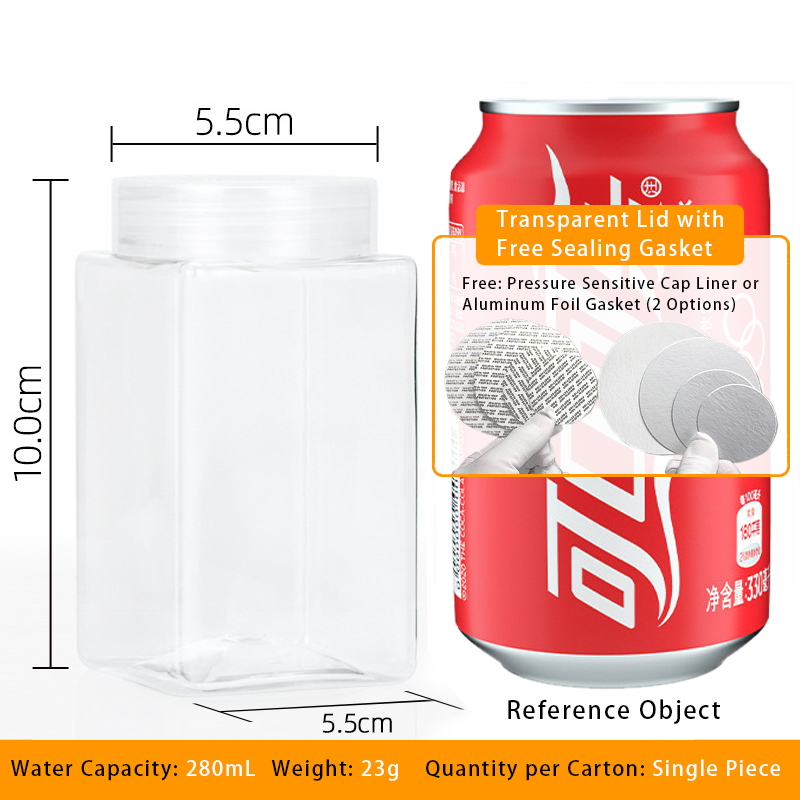 Food Plastic Wide Mouth Plastic Jars for Candy/Cookie/Nuts /Herbs Packaging Containers Round Storage with Lids