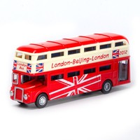 Jouets mini bus de ville en métal 1:90, jouet en alliage, bus à deux étages à vendre HN955181