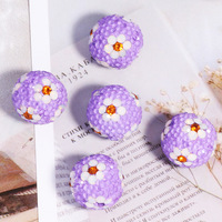 Perles rondes en cristal de verre de 16 mm, ornements en argile polymère percés, boules de fleurs disco