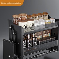Meuble de cuisine suspendu au design moderne et épuré avec paniers coulissants pour snacks et assaisonnements – Livraison directe disponible