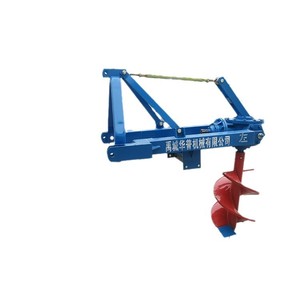 Tarière de forage pour plantation d'arbres avec embout rouge, boîte de vitesses bleue et composant central - Product Image 1