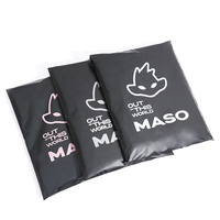 Sacs d'expédition personnalisés en gros, enveloppes noires à motif floral, sacs d'expédition recyclés, sacs d'emballage en poly mat avec logo pour les entreprises
