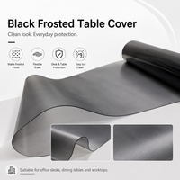 Nappe de table en PVC noir givré, protection de table souple mate, imperméable, facile à nettoyer, tapis de bureau découpable pour bureau et salle à manger