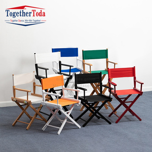 Silla <span class=keywords><strong>de</strong></span> Director Plegable Portátil para Exteriores, <span class=keywords><strong>de</strong></span> Tela Resistente con Marco <span class=keywords><strong>de</strong></span> Madera Maciza, Acabado con Aspecto <span class=keywords><strong>de</strong></span> Madera, Respaldo Alto y <span class=keywords><strong>Bajo</strong></span> - Product Image 2