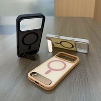 Étui fin antichoc magnétique en TPU+PC avec support pliable pour Samsung S25 S26, compatible avec la recharge sans fil