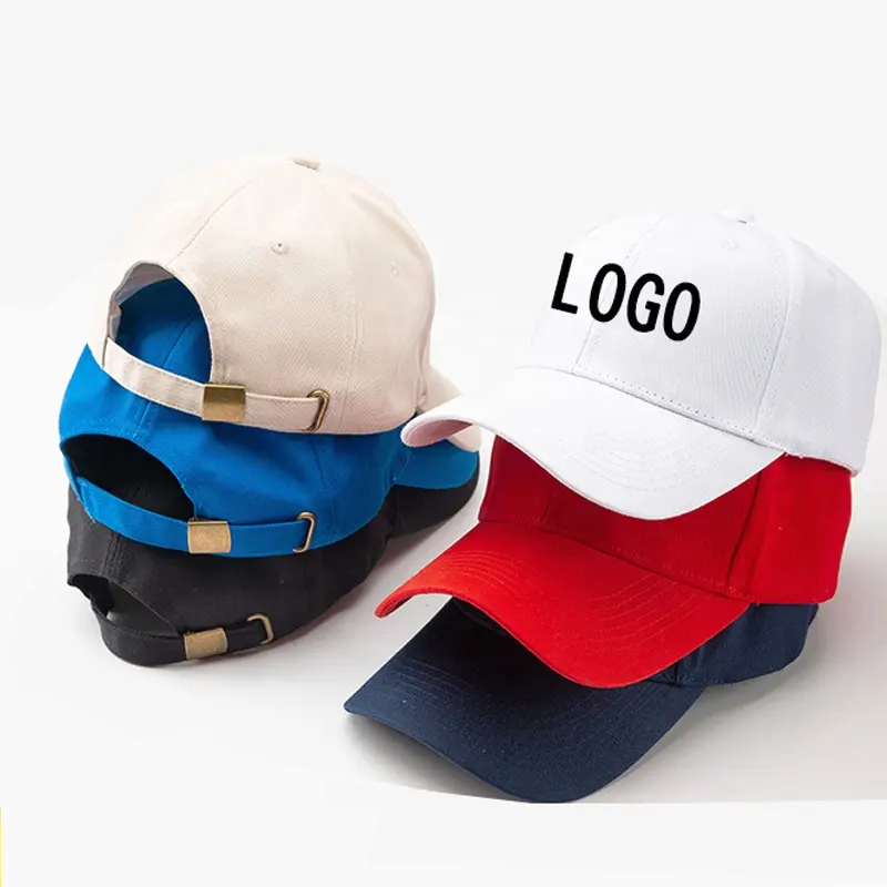 Özel Logo tasarımcıları açık % 100% pamuk rahat 6 Panel sade beysbol şapkası özel nakış logosu spor Gorras şoför şapkası