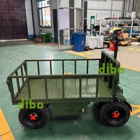 Carro de Carga Eléctrico Reforzado Todoterreno con 4 Ruedas, Estructura de Acero, Certificado CE, Plataforma Plana, OEM 800W, Plegable