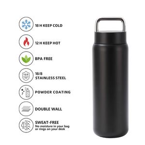 Custom Camping 600ml <b>Insulated</b> Vacuum Flask 20oz Tumbler Double Wall Stainless Steel Sports Water <b>Bottle</b> With Lid - Product Image 4