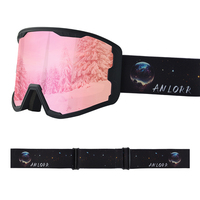 Lunettes de snowboard anti-buée unisexes pour adultes OEM Anlorr, logo personnalisé, lunettes de ski