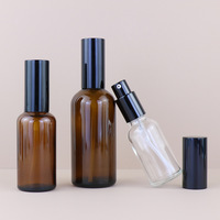 Bouteilles en verre ambré de haute qualité pour parfum, 10ml, 15ml, 20ml, 30ml, 50ml, 100ml, avec vaporisateur fin, échantillon pour cosmétiques, fourniture directe usine