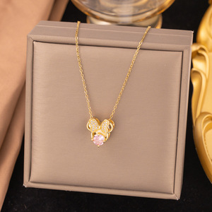 Conjunto de Collares Minimalistas Chapados en Oro con Colgantes de Corazón, Chile y Sol para Mujer, Uso Diario - Product Image 3