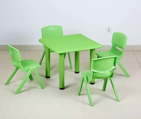 Table et chaises en plastique colorées pour enfants, mobilier préscolaire, ensemble de tables et chaises d'école, mobilier de maternelle
