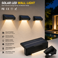 Lampe murale solaire LED étanche IP65 à haute luminosité avec capteur de lumière, batterie rechargeable, CRI 90 élevé pour jardin extérieur