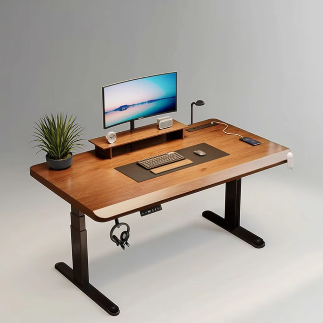Adjustable Height Home Office Electric Desk Modern Motorized Ergonomic Computer Desk With Monitor Stand Large Standing Desk