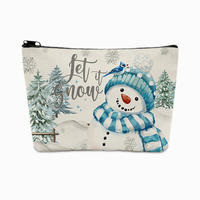 Tas Kosmetik Kanvas Portabel Tahan Lama dengan Logo Custom, Tas Tangan Travel, Tas Makeup Outdoor, Tas Hadiah dengan Resleting untuk Natal