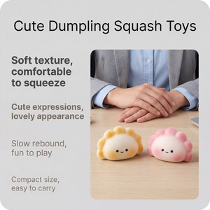 Jouet anti-stress en peluche mignon en forme de boulette de dessin animé, souple et portable, cadeau sensoriel pour l'école et les événements - Product Image 2