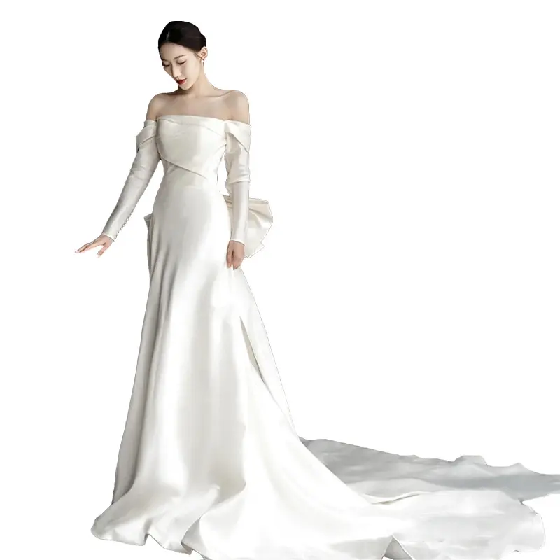 2023 elegant luxury elegant wedding gowns modern satin mermaid tail bridal wedding dresses mermaid