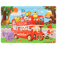 Nuevo Juego de Rompecabezas de Animales de Viaje, Juguetes Educativos Montessori, Rompecabezas de Madera de 30 Piezas para Niños y Niñas Pequeños