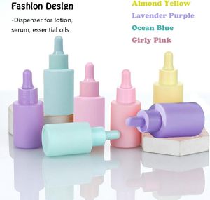 Flacon compte-gouttes en verre vide et coloré de 30 ml pour sérum, huile essentielle et crème pour le visage avec bouchon en aluminium/plastique - Product Image 4